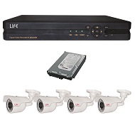 KIT Videosorveglianza (DVR 4CH 960H + HDD500GB+ 4 Telelecamere)