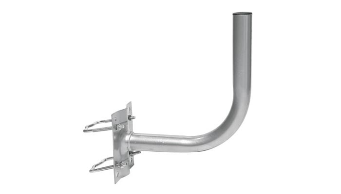 Supporti per fissaggio a palo o ringhiera - Tubo curvato saldato su piastra rettangolare